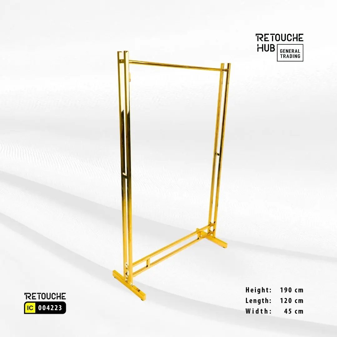 Clothes Hanging Stand | Gold Metal | Modern & Durable Retouche Hub General Trading L.L.C