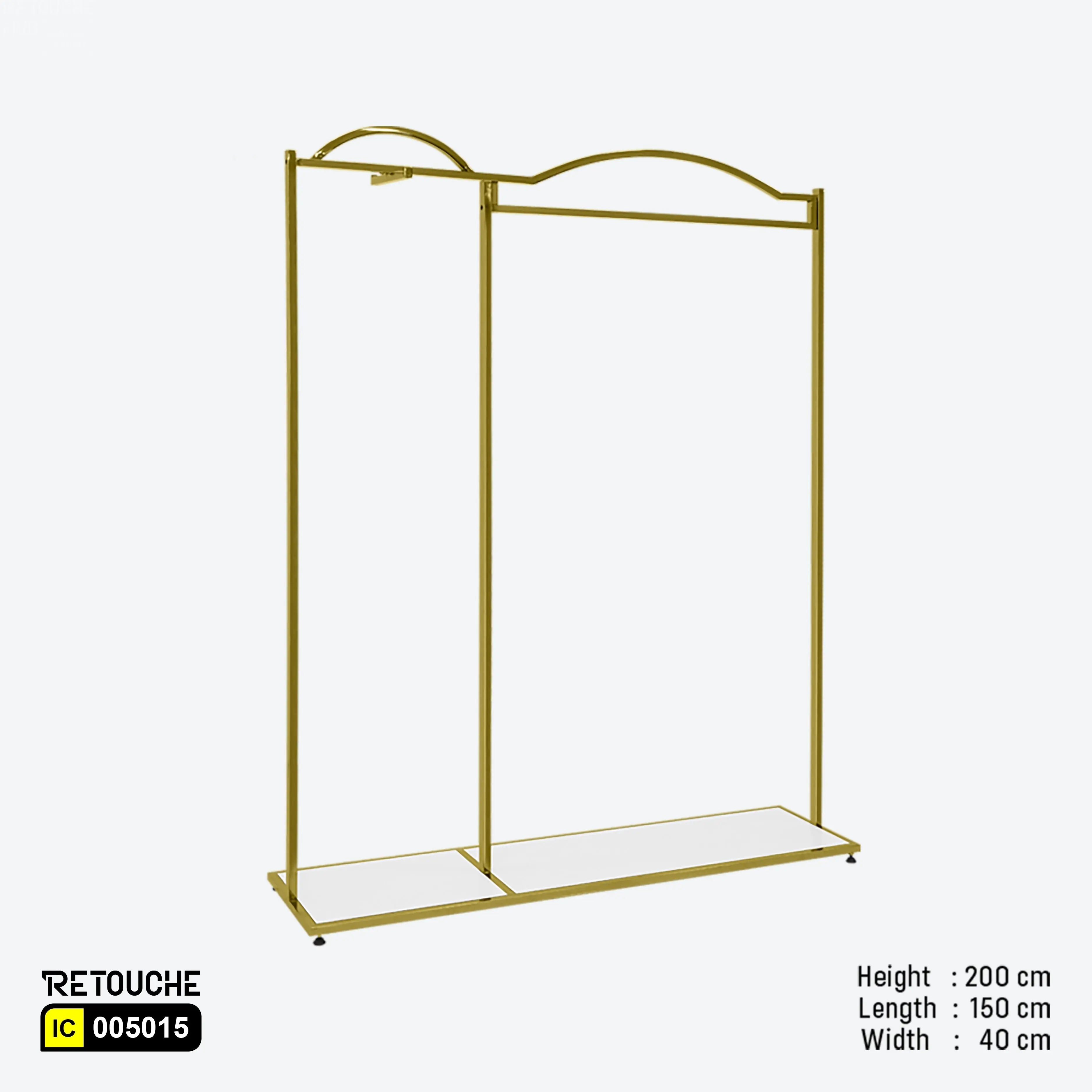 Metal garment clothes rack, Gold frame clothes rack
White wood shelf rack, Modern garment display rack
Boutique clothes rack stand, Sturdy garment storage rack
Elegant clothing organizer, Minimalist clothes rack design
Durable gold clothes rack, Stylish garment rack
