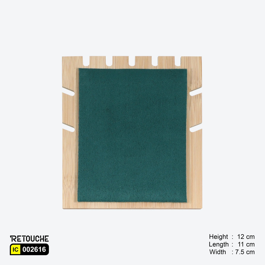 Jewelry Display Stand, Green Velvet with Wood Displays & Showcases