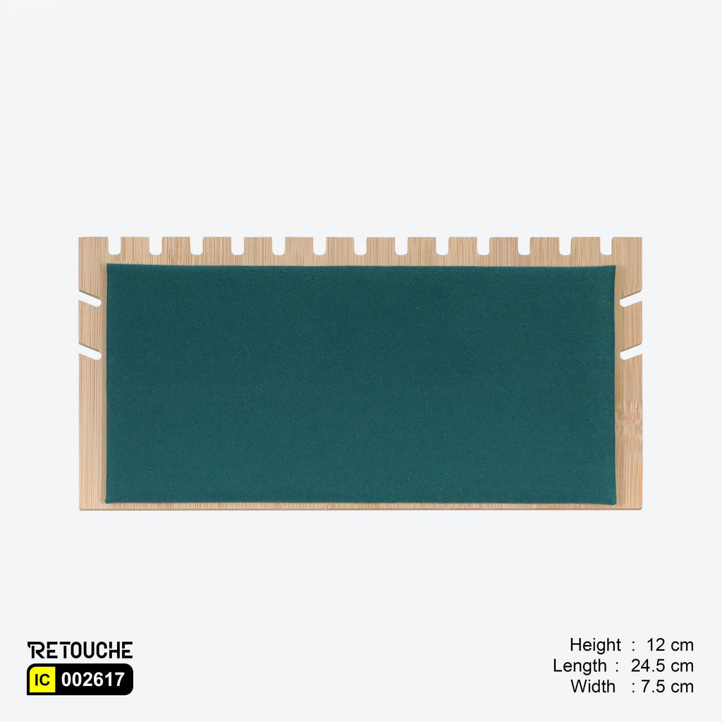 Jewelry Display Stand, Green Velvet with Wood Displays & Showcases