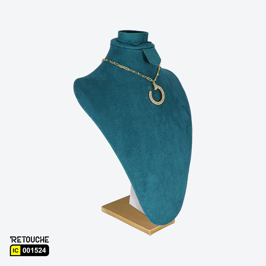 Jewelry Mannequin Bust Display for Necklace , Big, Green Velvet Displays & Showcases
