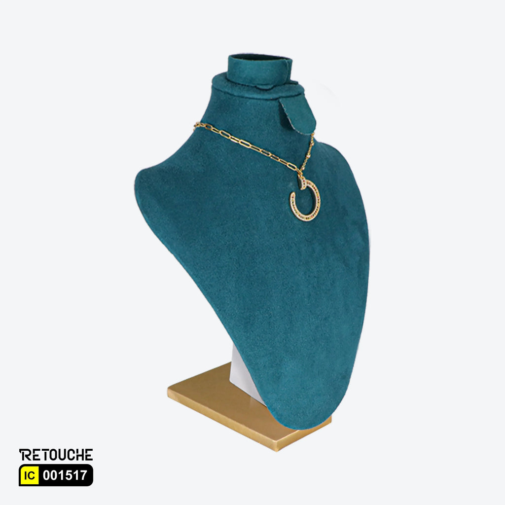 Jewelry Mannequin Bust Display for Necklace , Small, Green Velvet Displays & Showcases