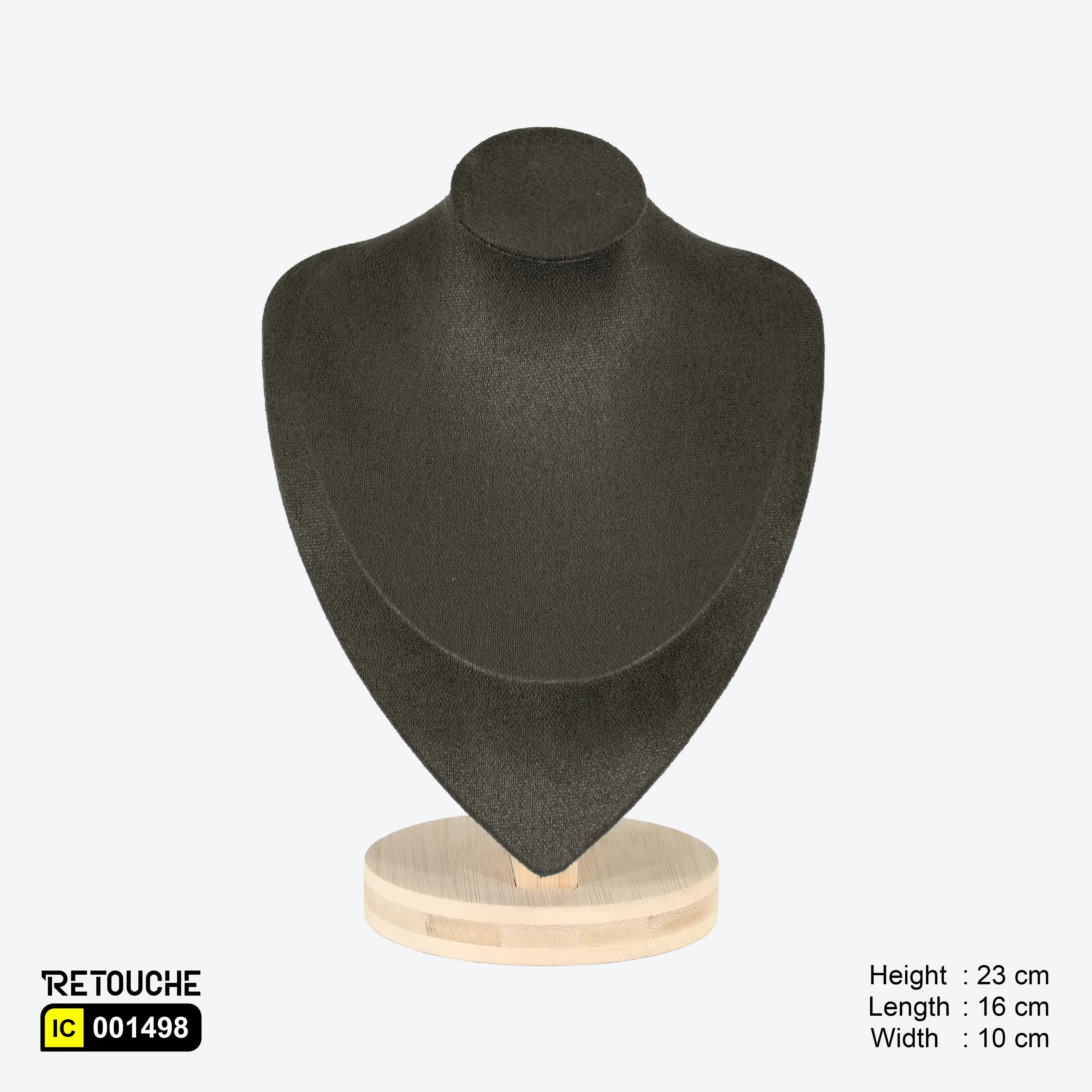 Jewelry Mannequin Bust Display for Necklace , Velvet Dark Grey Displays & Showcases