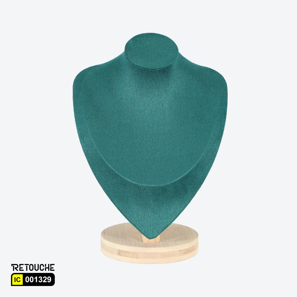 Jewelry Mannequin Bust Display for Necklace , Velvet Green Displays & Showcases