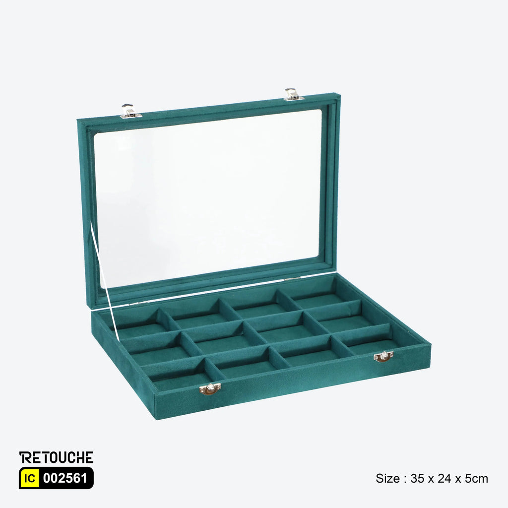 Jewelry Storage Box, Green Velvet Displays & Showcases