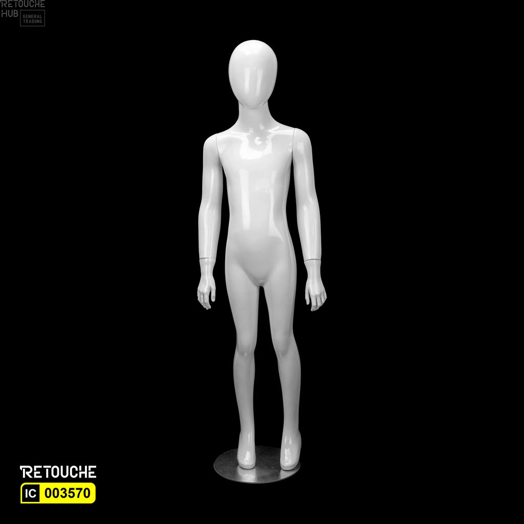 Kids Mannequin Full Body Egg Face, White Color Children Mannequin