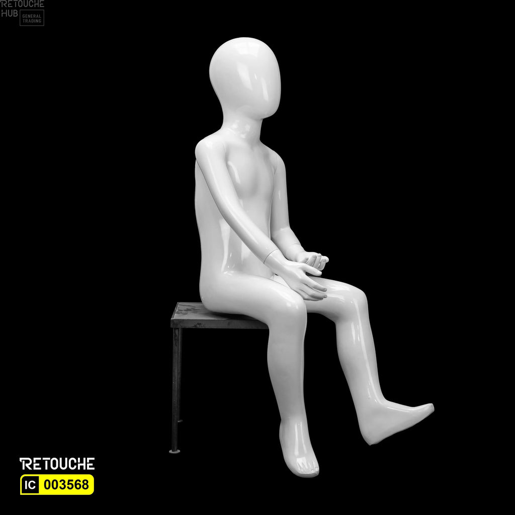 Kids Mannequin Full Body Egg Face, White Color Children Mannequin