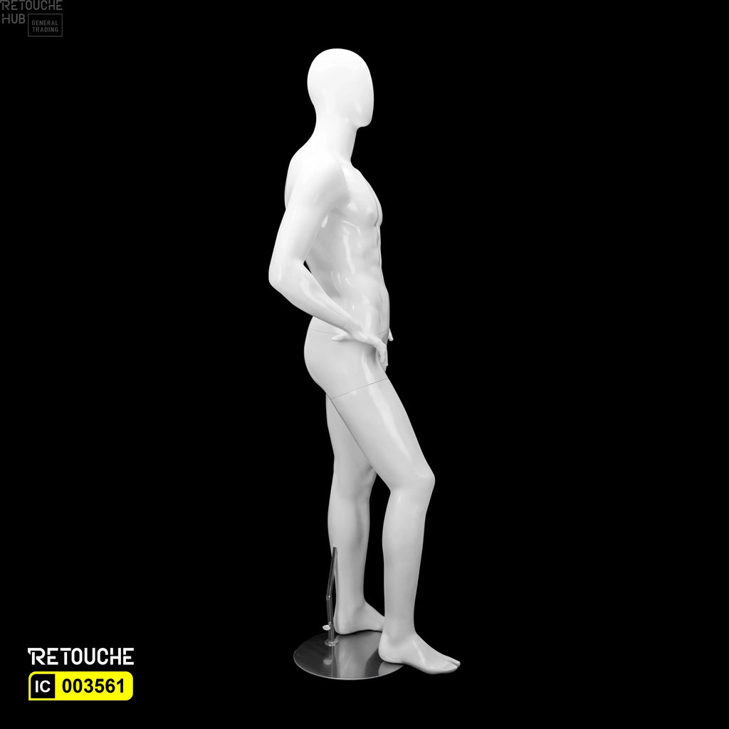 Male Mannequin Full Body Egg Face, White Color Male Mannequin