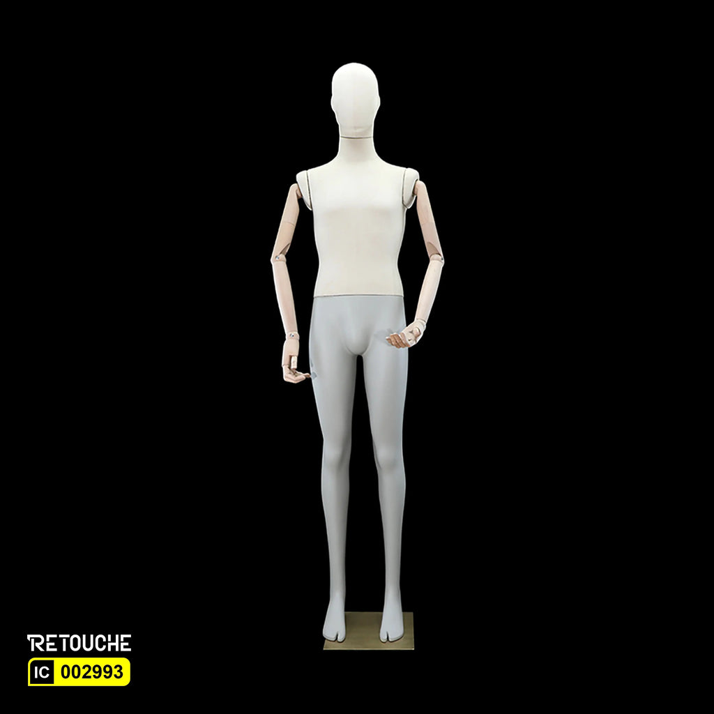 Male Mannequin, Flexible Wooden Arms - Retouche Hub General Trading LLC®