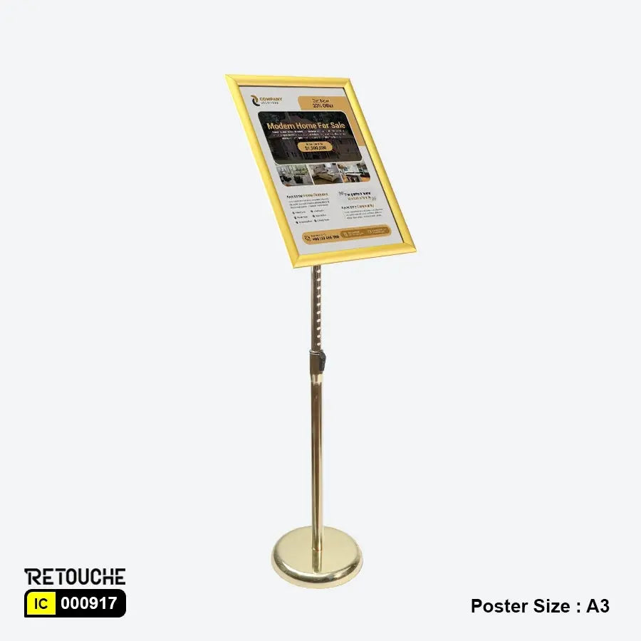 Metal Advertising Poster Display Floor Stand, Snap-Frame, Poster size : A3 Clothes Hanging Stands