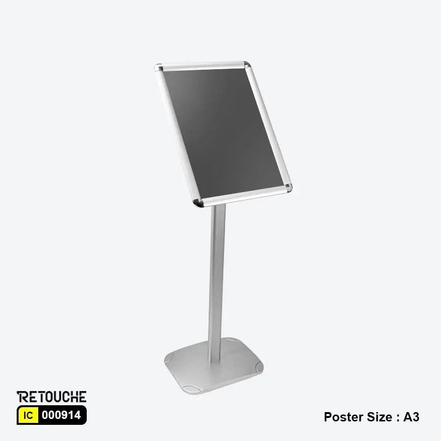 Metal Advertising Poster Display Floor Stand, Snap-Frame, Poster size : A3 Clothes Hanging Stands