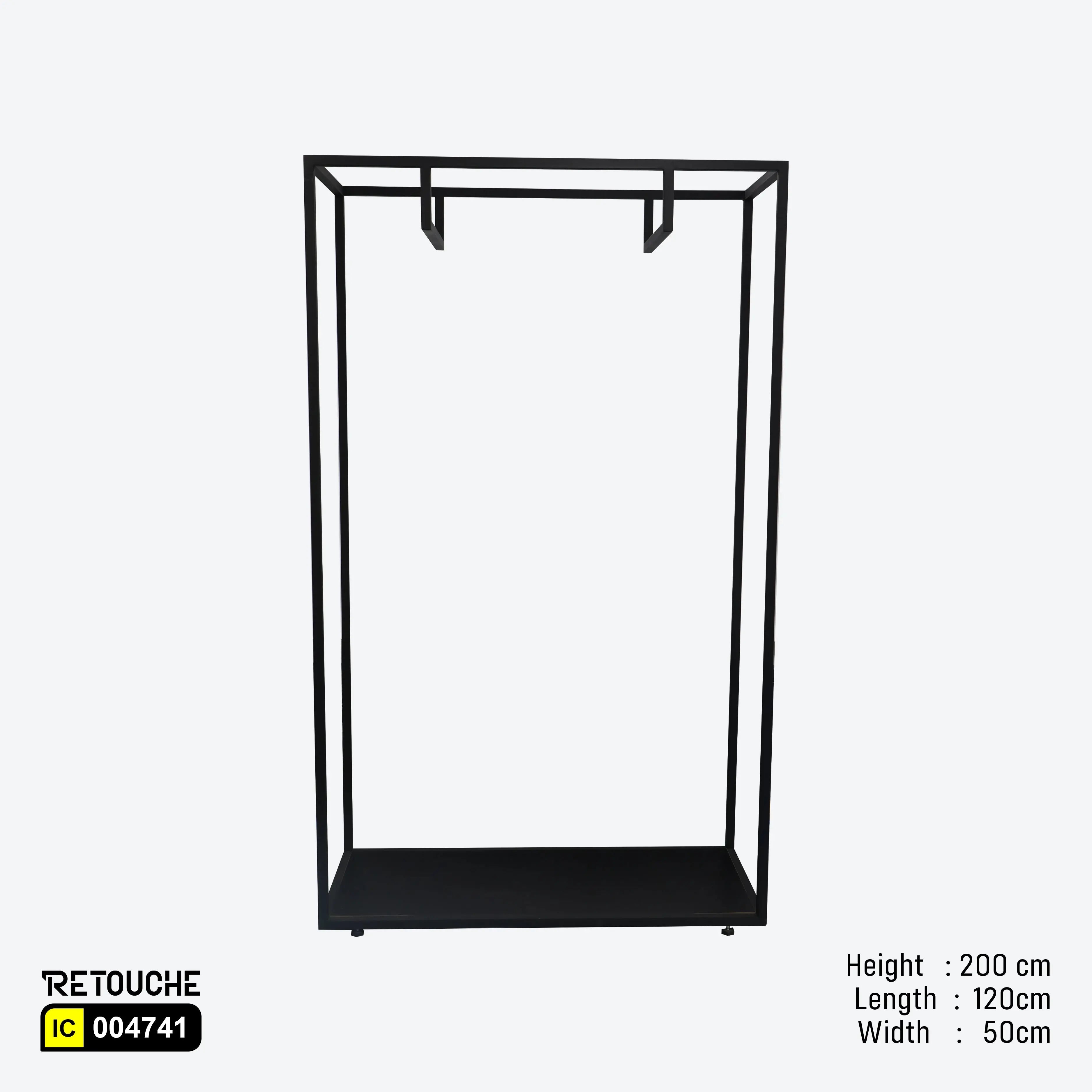 Metal Stand Displa Black With 2 Cross Hanging Bar Clothes Stands