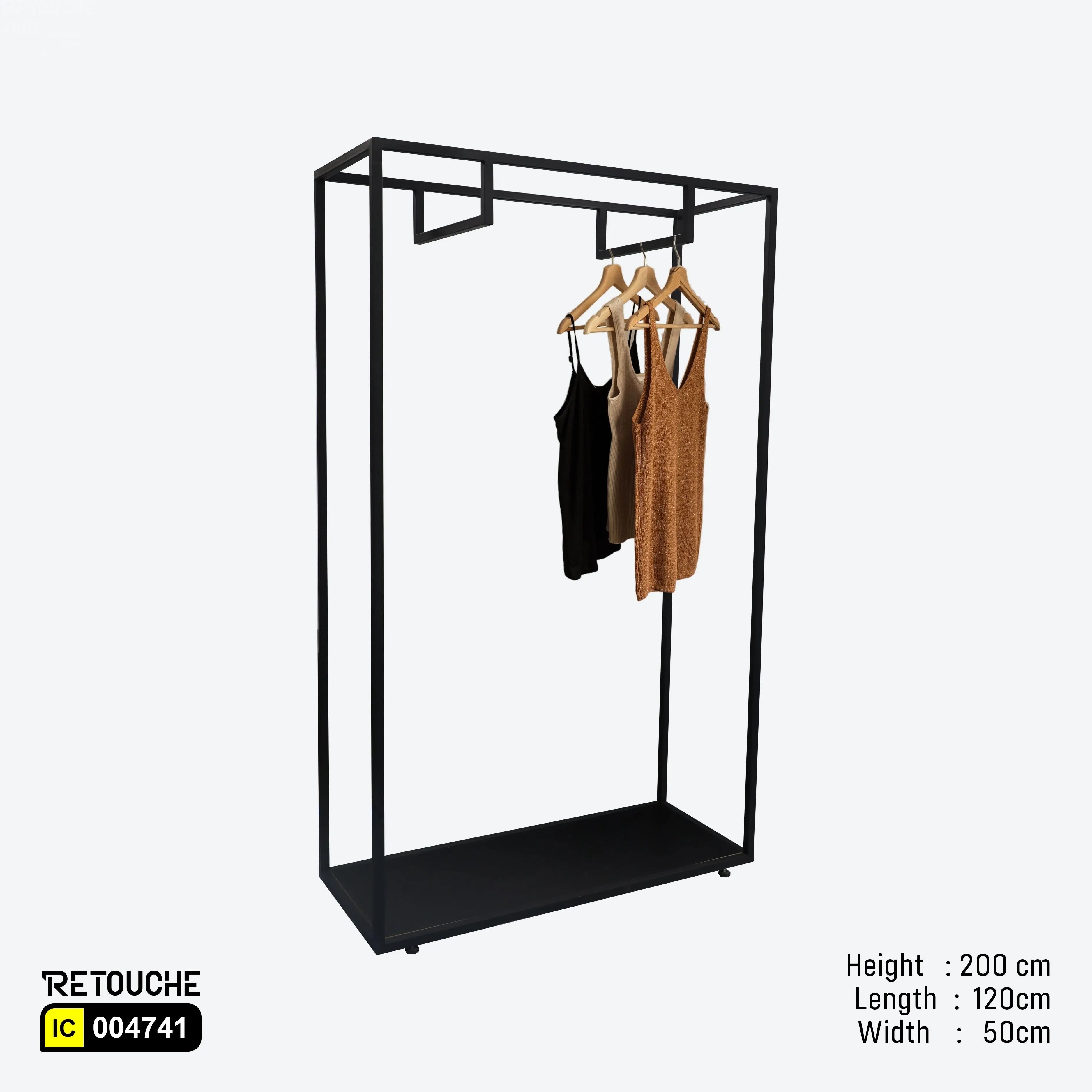 Metal Stand Displa Black With 2 Cross Hanging Bar Clothes Stands