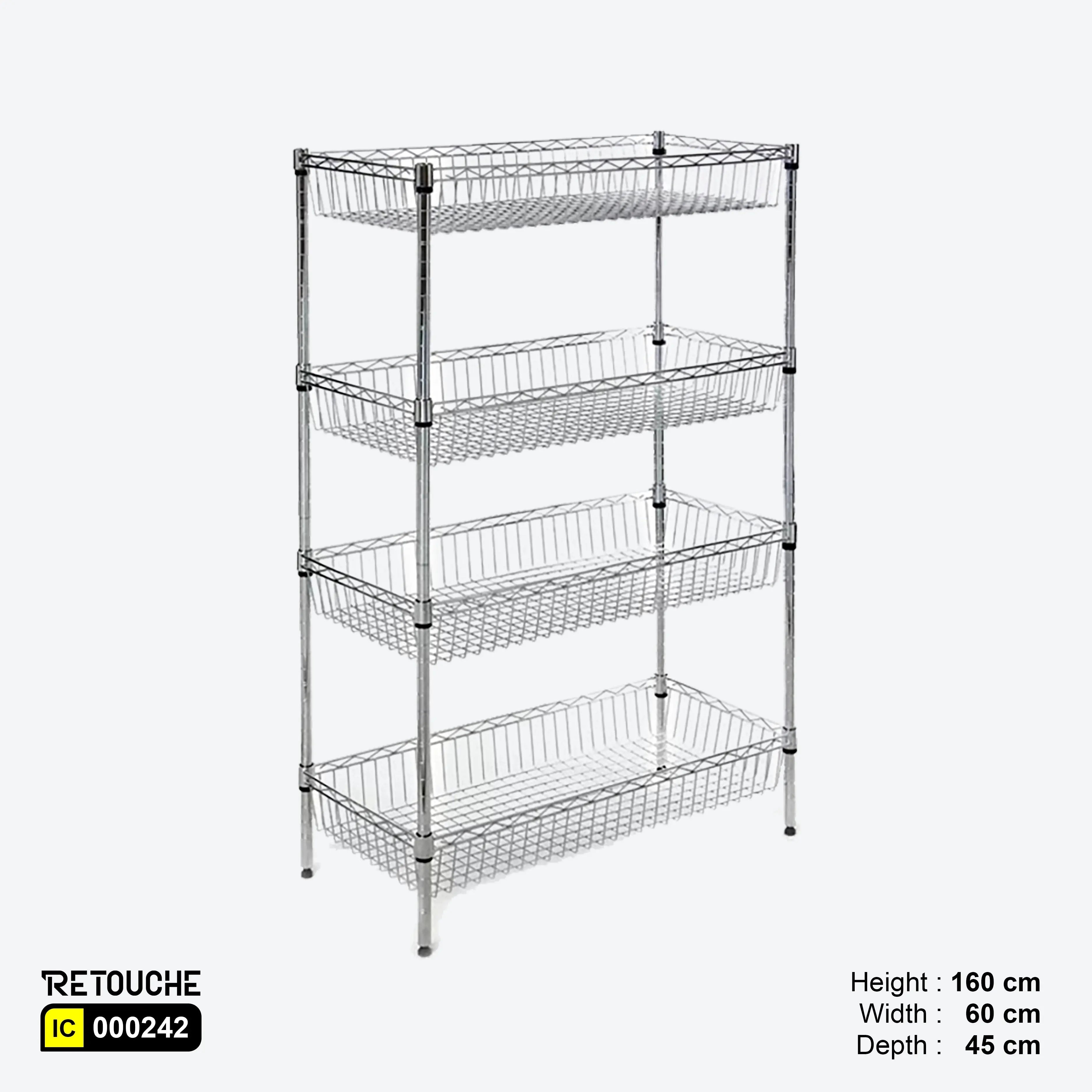 Metro Wire Shelving System, 4 Baskets Tiers Shelving Systems