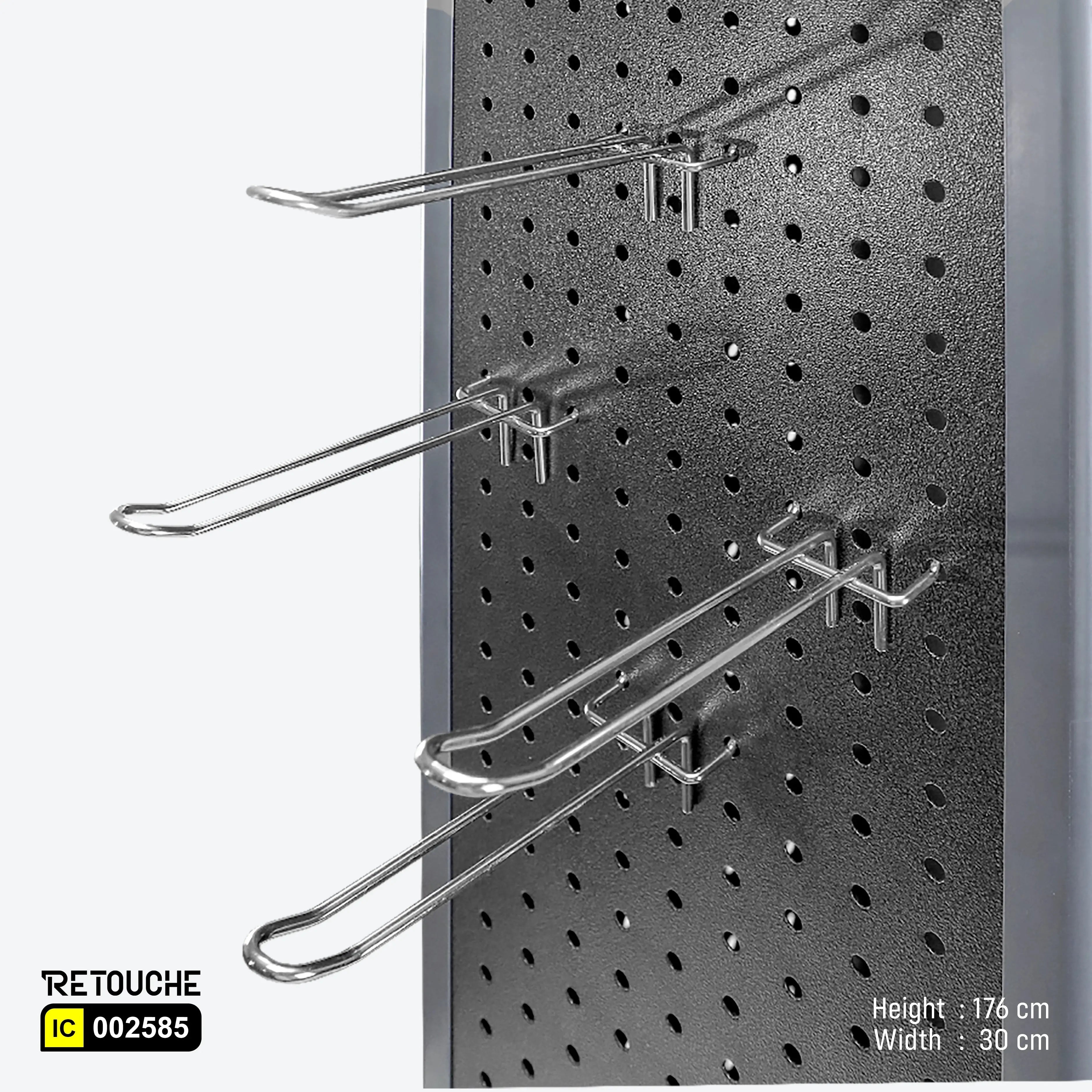 Pegboard Floor Standing Display Stand, 4-Sided, Rotatable, Metal Displays & Showcases