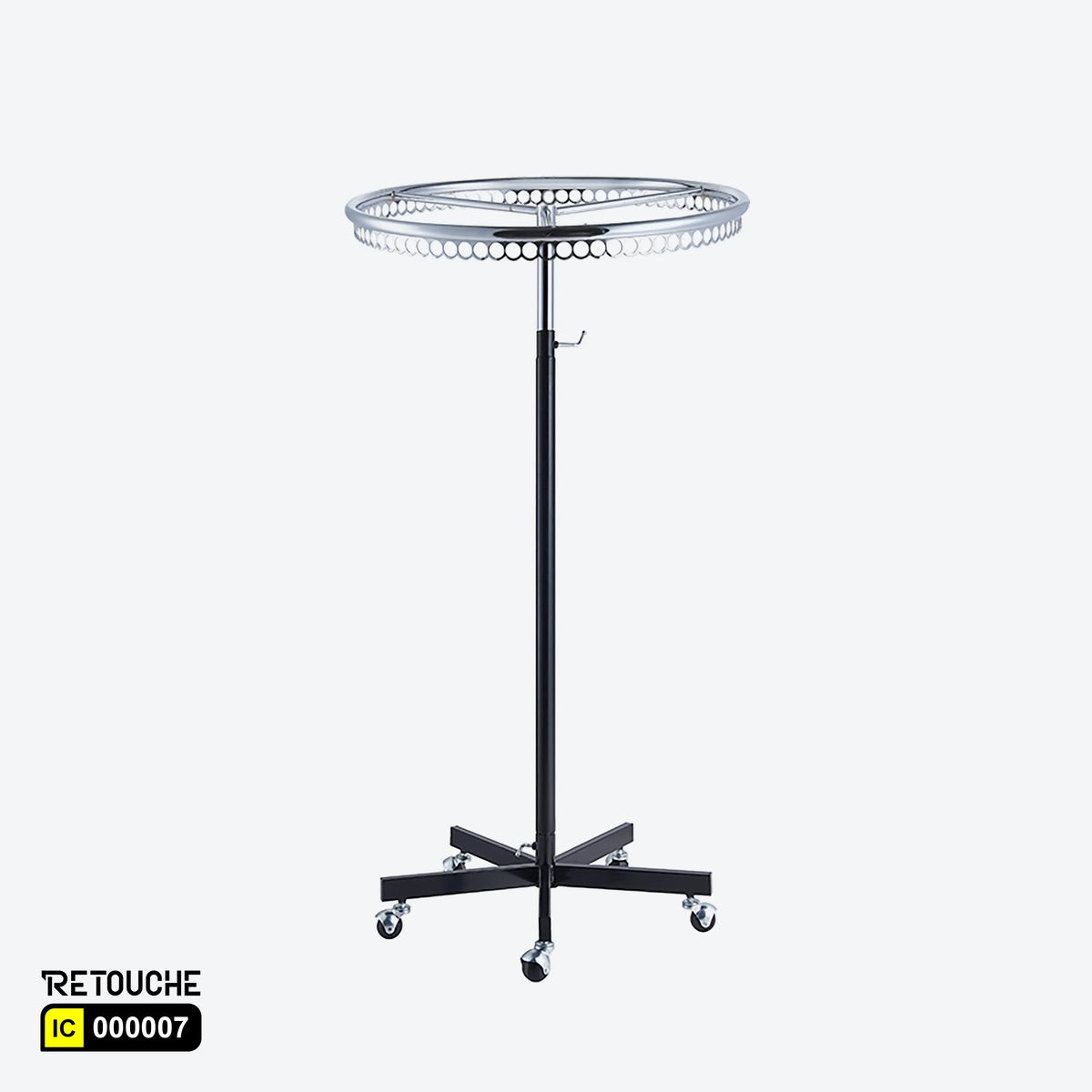 Rotating Rouund Rack Round Rotating Clothes Rack Stand, Metal Chrome & Black, Height ...