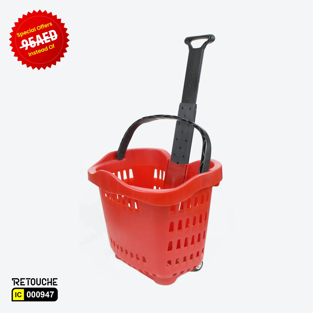 Shopping Basket Trolley, Plastic Supermarket Equipment