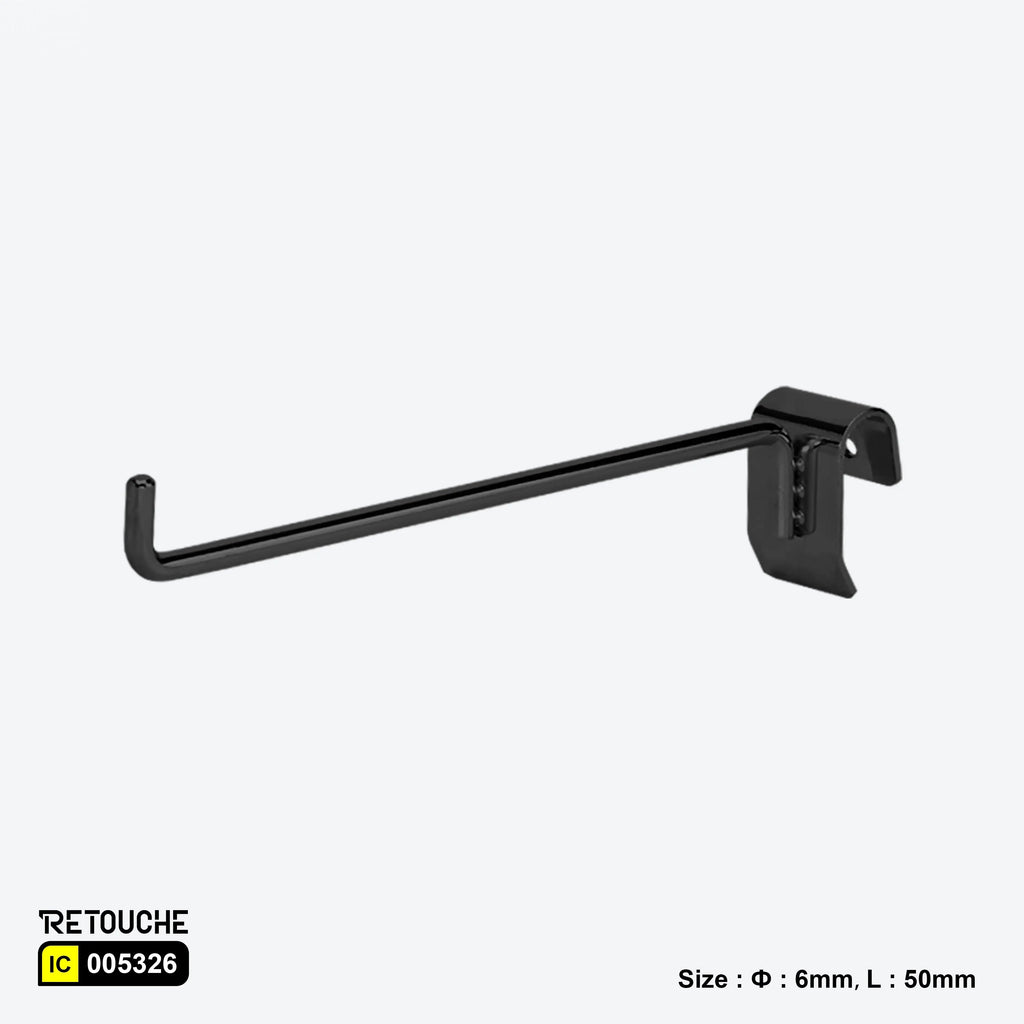 Single Prong Display Hook for Oval Crossbar, Metal ,Black Oval Tube & Accessories