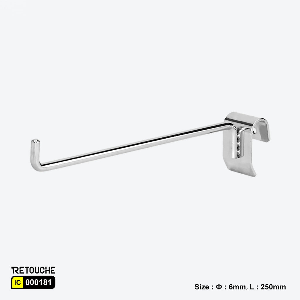 Single Prong Display Hook for Oval Crossbar, Metal ,Chrome Oval Tube & Accessories