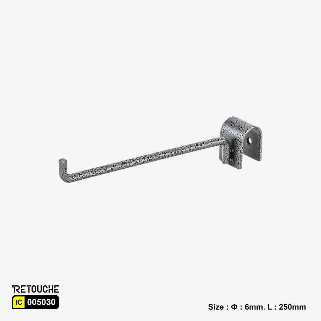 Single Prong Display Hook for Oval Crossbar, Metal ,Hammer Gray Oval Tube & Accessories