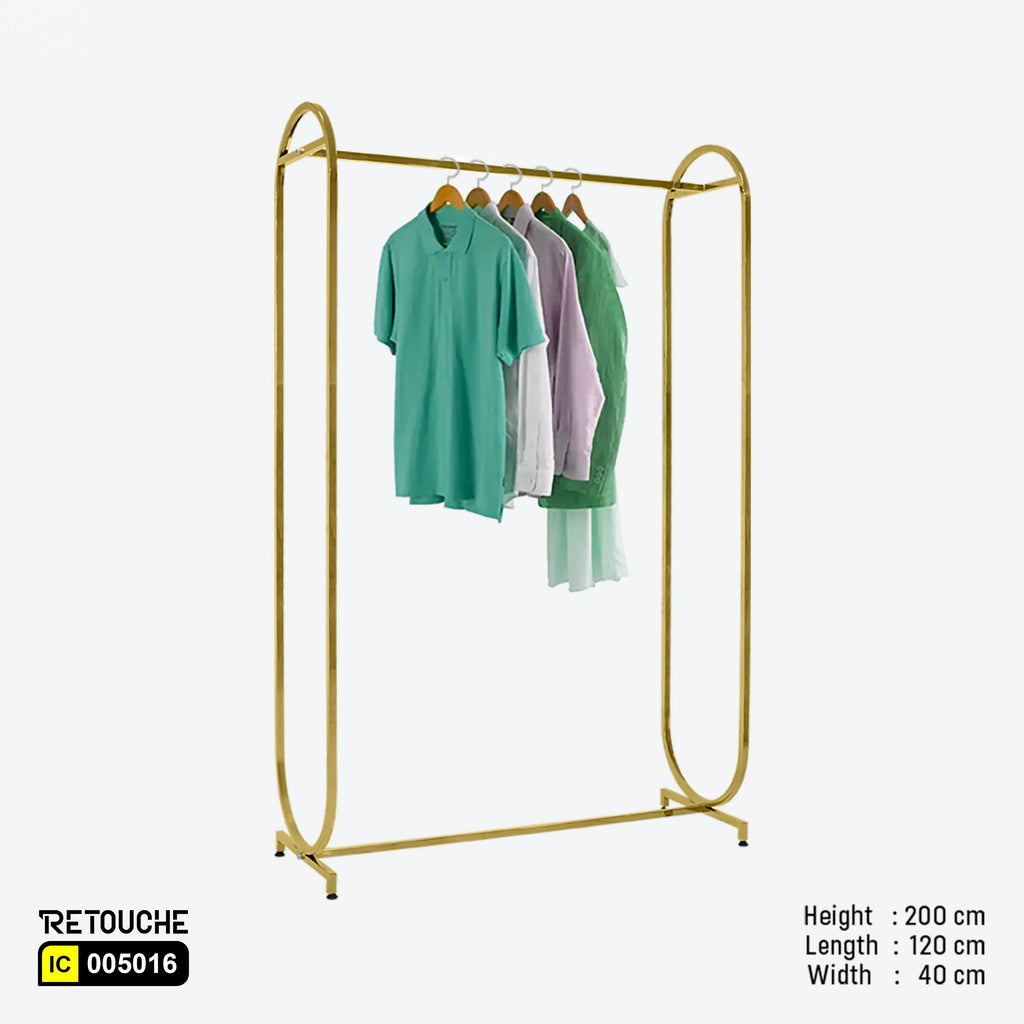 Metal garment clothes hanging stand, Gold metal frame clothes rack
Durable wardrobe organizer stand, Stylish garment display rack,
Modern clothes rack with gold frame, Elegant clothes hanging solution
Minimalist wardrobe organizer, Durable garment rack for home or boutique, Sophisticated gold clothes stand, Luxurious garment hanging stand