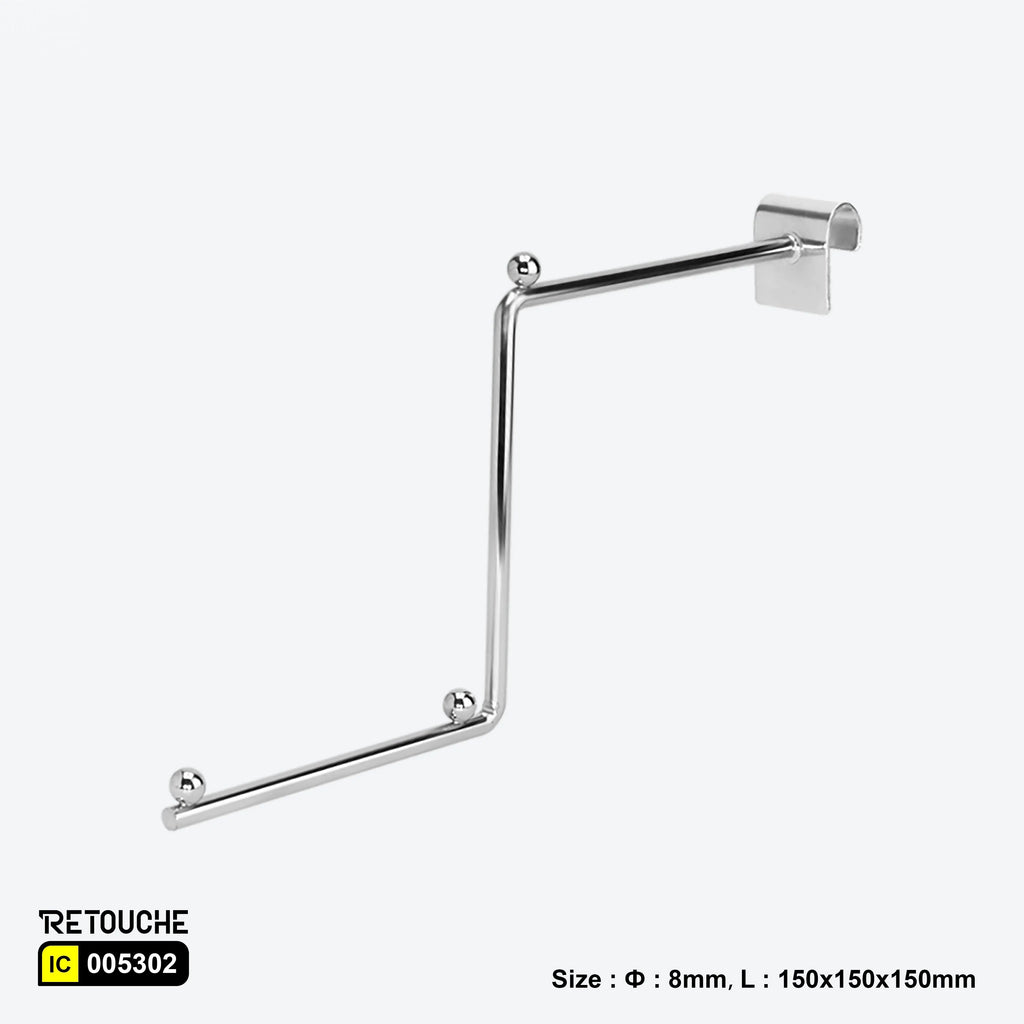 Stepped Display Hook for Oval Crossbar, with Beads, Metal Oval Tube & Accessories