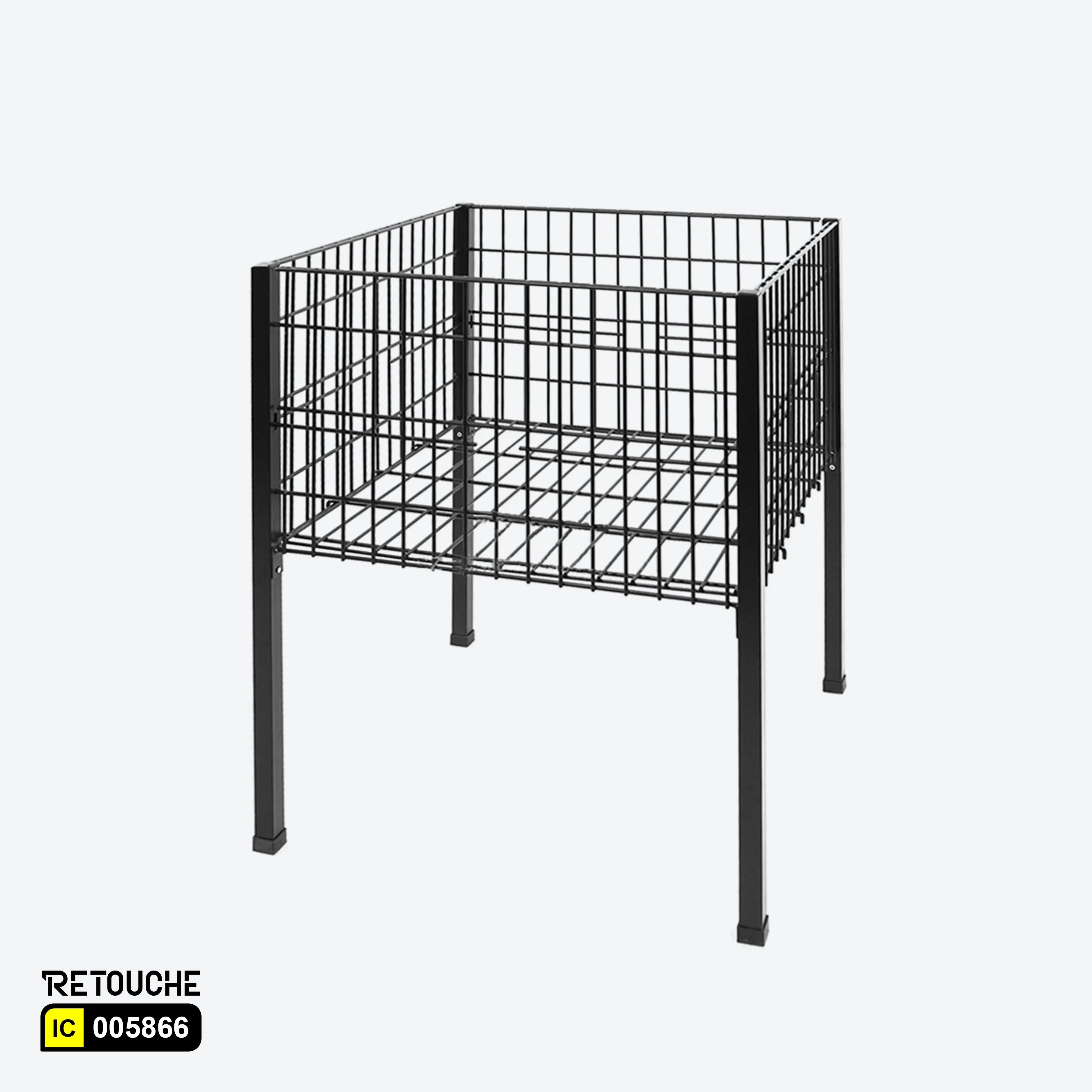 Storage Basket, Metal, Black Supermarket Equipment