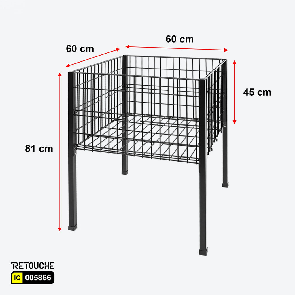 Storage Basket, Metal, Black Supermarket Equipment