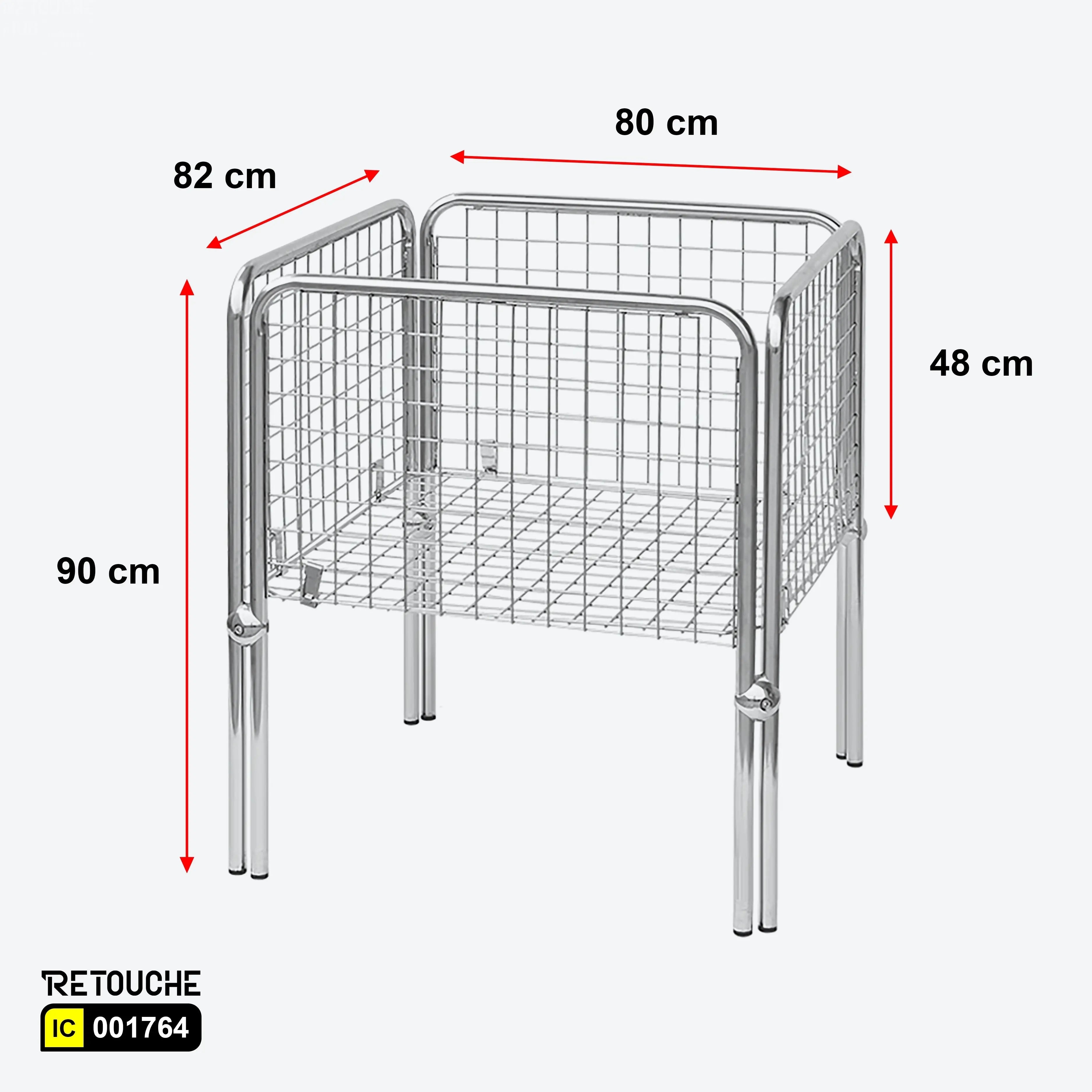 Storage Basket, Metal, Chrome Plated Supermarket Equipment