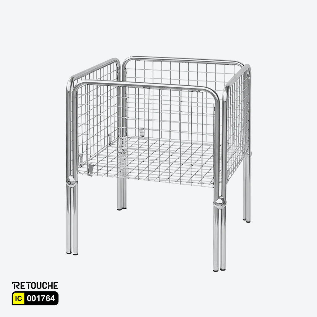 Storage Basket, Metal, Chrome Plated Supermarket Equipment
