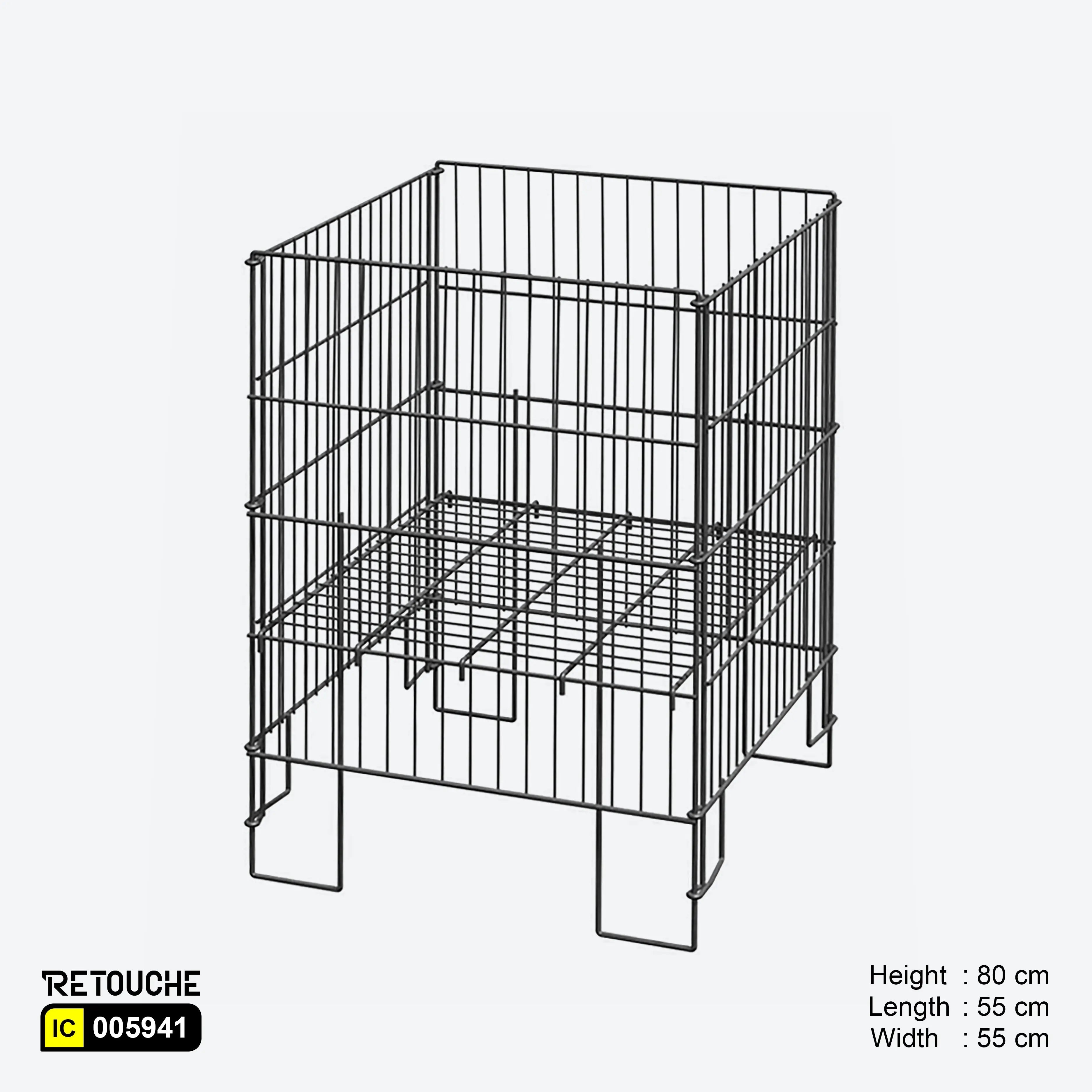 Storage Wire Bin, Foldable, Metal, Silver Color ( Zinc ) Supermarket Equipment