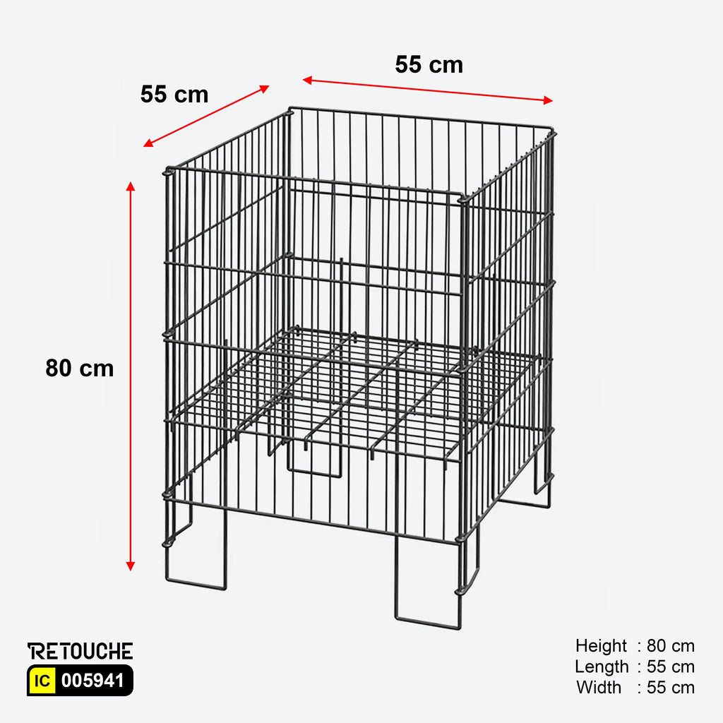 Storage Wire Bin, Foldable, Metal, Silver Color ( Zinc ) Supermarket Equipment