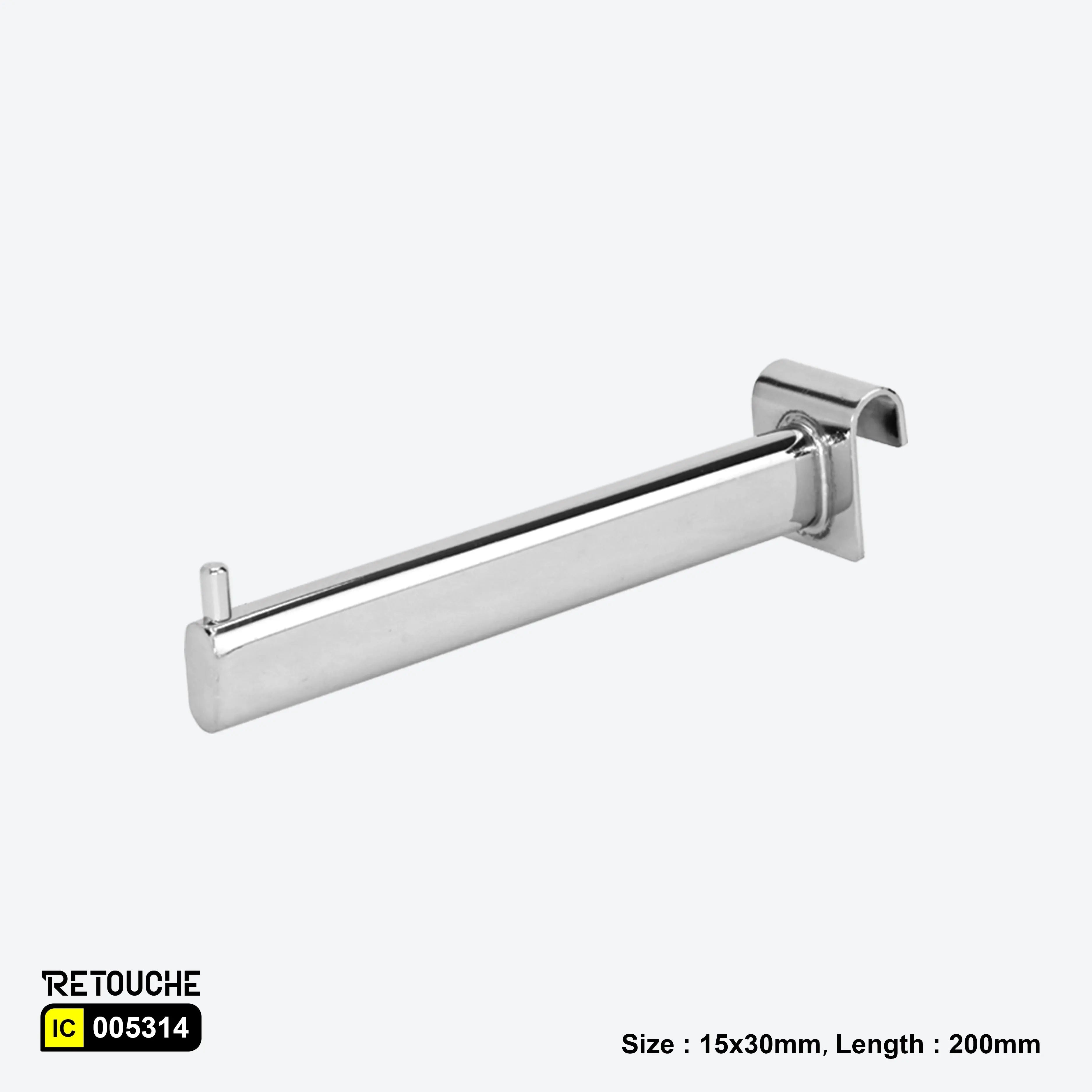 Straight Display Hook for Oval Crossbar, with Pin, Metal ,Chrome Oval Tube & Accessories