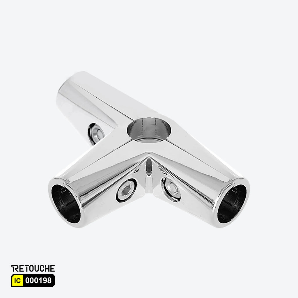 Tube Connector, Fit for 25mm Round tube ,Metal, Chrome Round Tube & Accessories