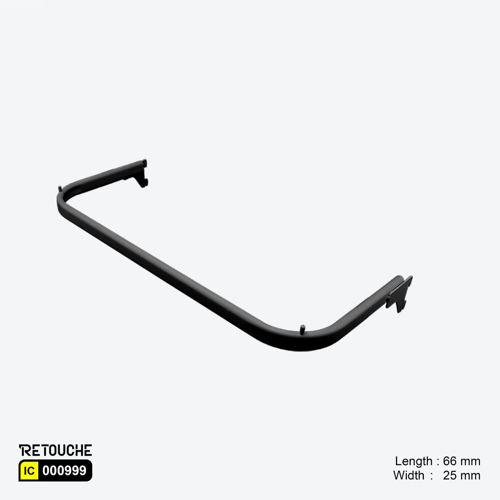 U-Shaped Oval Tube Bar for Upright System, with 2 Pins, Metal, Black Variant Systems