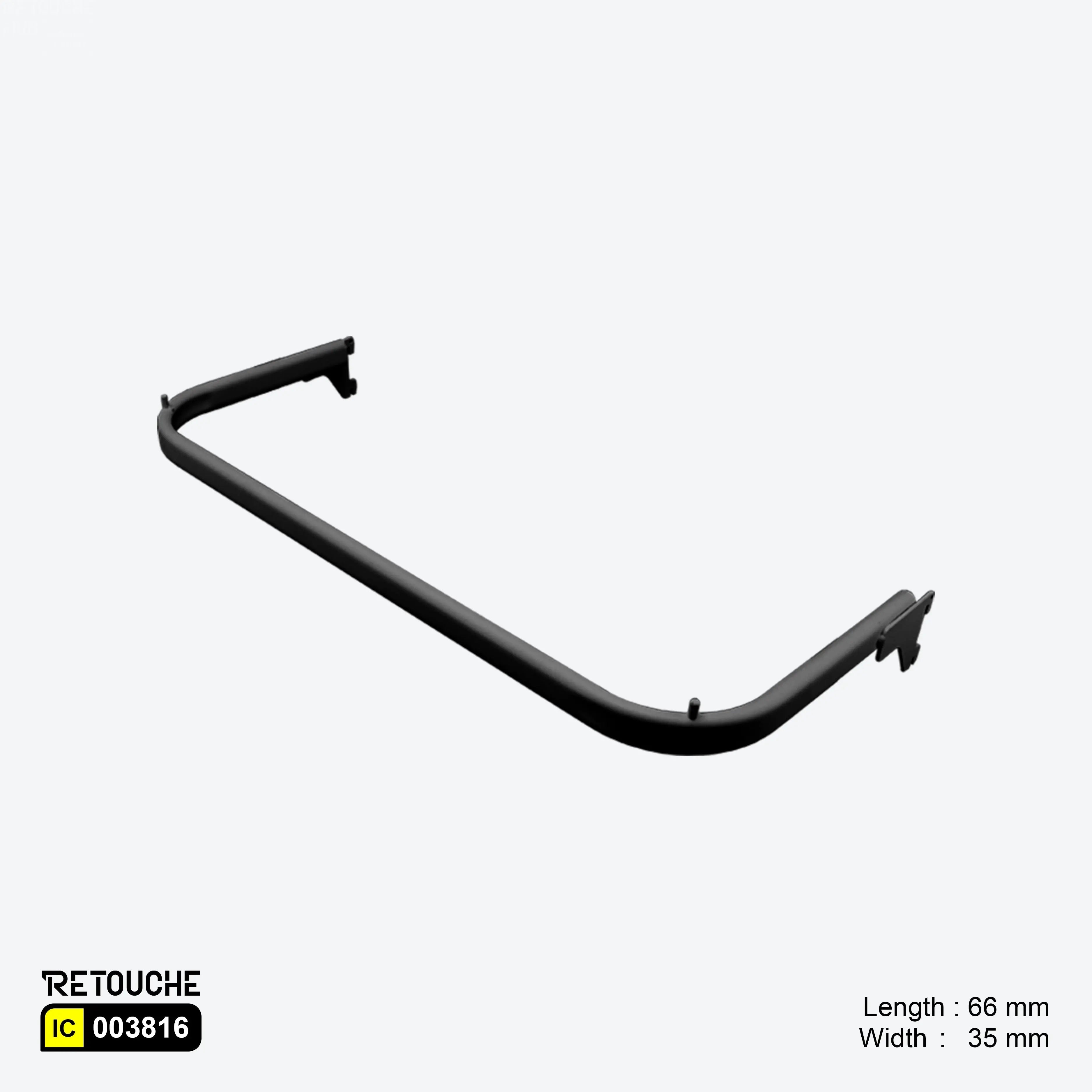 U-Shaped Oval Tube Bar for Upright System, with 2 Pins, Metal, Black Variant Systems