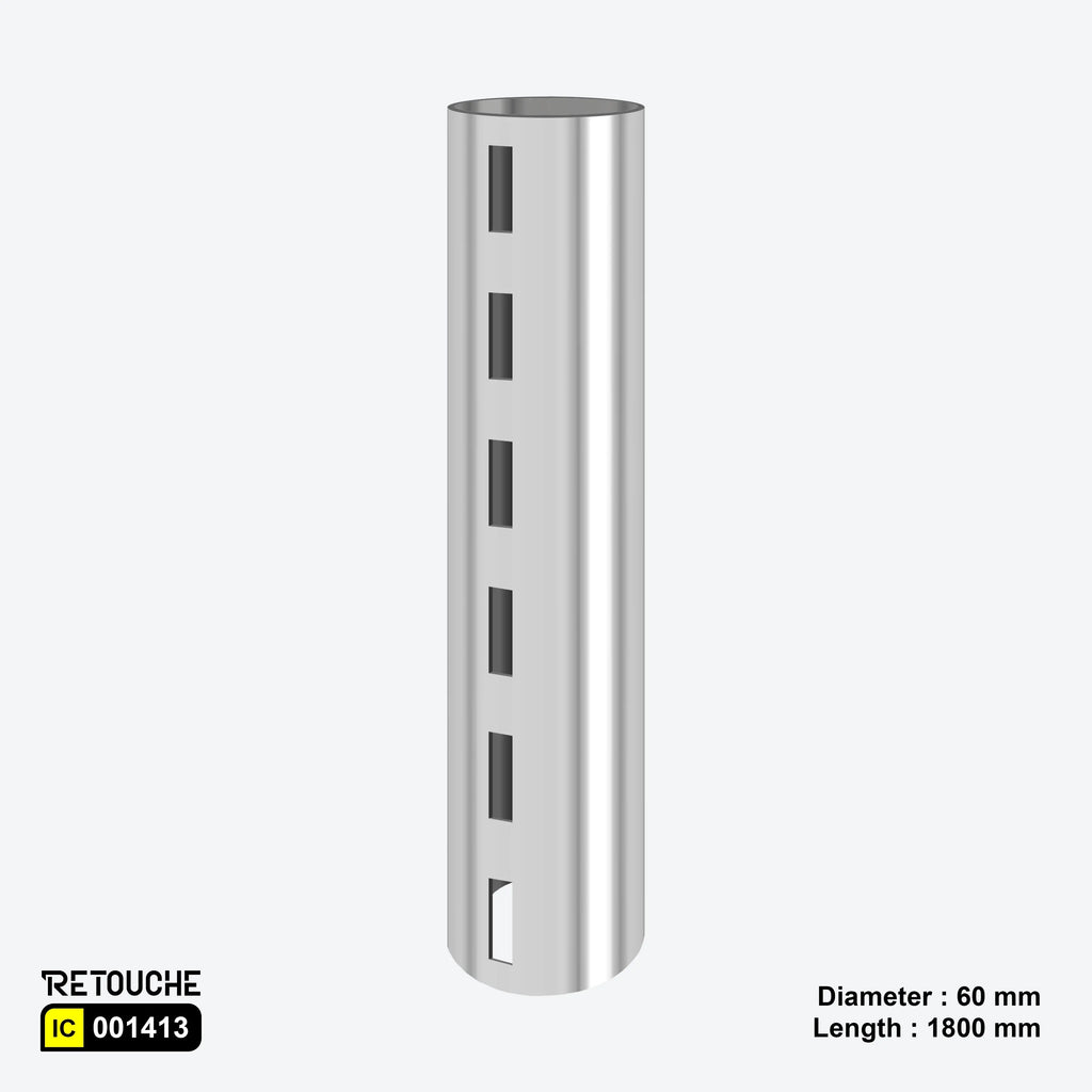 Upright Single Slotted Round Tube, Metal, Chrome Variant Systems